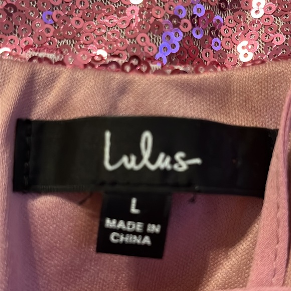 Lulus LOVES THE SPOTLIGHT PINK SEQUIN LACE-UP MINI DRESS COCKTAIL PARTY Prom EUC - Picture 8 of 11